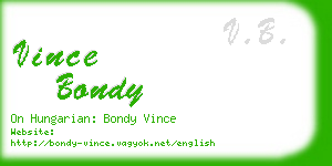 vince bondy business card